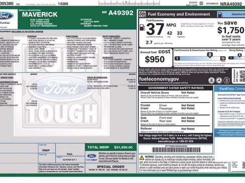 Used 2022 Ford Maverick Lariat w/ Lariat Luxury Package FWD image 2