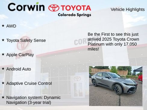 Used 2025 Toyota Crown Platinum AWD/4WD image 4