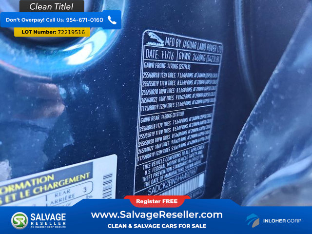 Used 2017 Jaguar F-PACE Prestige AWD/4WD image 17
