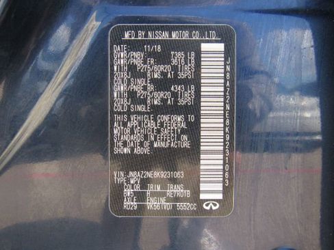 Used 2019 INFINITI QX80 Luxe w/ Proassist Package image 62