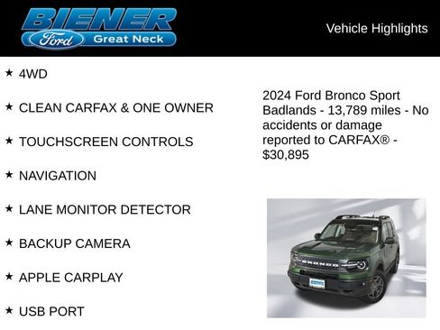 Used 2024 Ford Bronco Sport Badlands w/ Premium Package AWD/4WD image 9