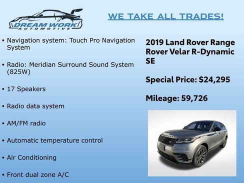 Used 2019 Land Rover Range Rover Velar R-Dynamic SE image 2