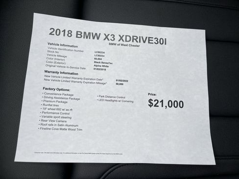 Used 2018 BMW X3 xDrive30i image 19