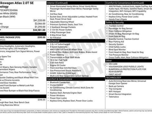 Certified 2023 Volkswagen Atlas SE w/ Black Wheel Package AWD/4WD image 34