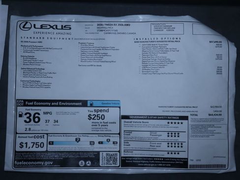 New 2026 Lexus RX 350h image 9