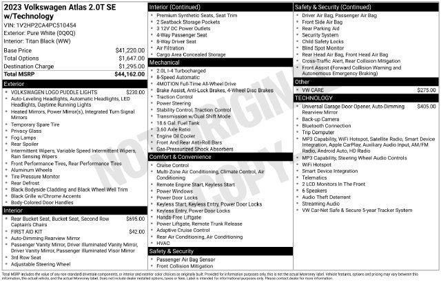 Used 2023 Volkswagen Atlas SE AWD/4WD image 3