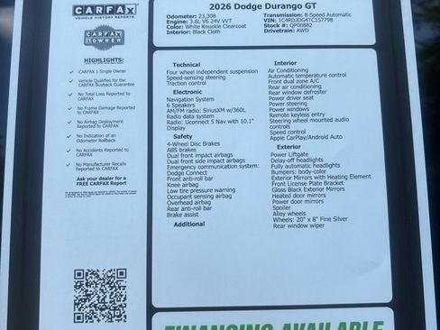 Used 2026 Dodge Durango GT AWD/4WD image 28