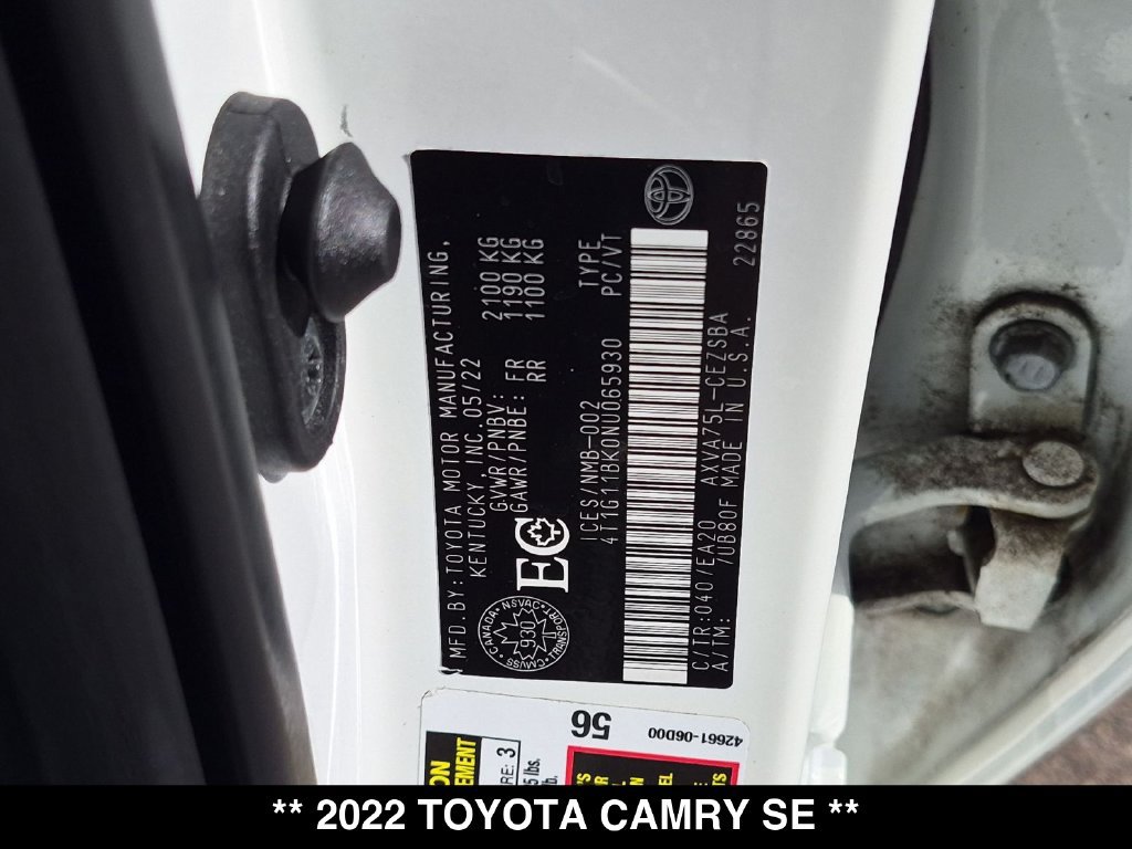 Used 2022 Toyota Camry SE AWD/4WD image 34