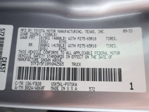 Used 2021 Toyota Tundra SR5 w/ TRD Off-Road Package AWD/4WD image 47