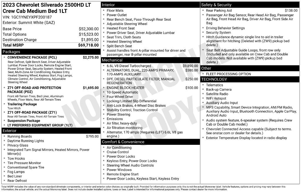 Used 2023 Chevrolet Silverado 2500 LT w/ Convenience Package AWD/4WD image 2