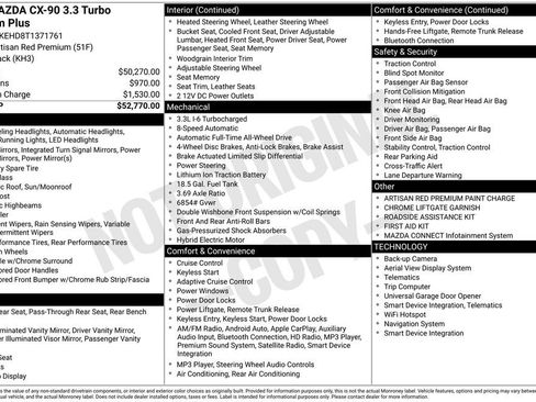 New 2026 MAZDA CX-90 3.3 Turbo w/ Premium Plus Pkg image 39