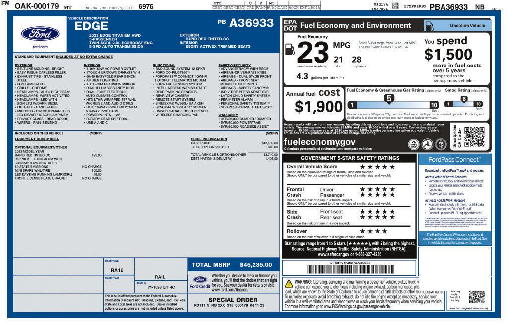 Used 2023 Ford Edge Titanium AWD/4WD image 34