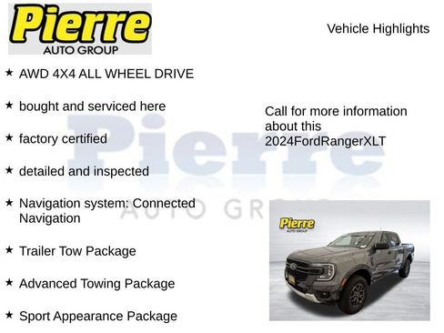 Certified 2024 Ford Ranger XLT w/ Equipment Group 301A High AWD/4WD image 7