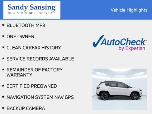 Certified 2025 Jeep Compass Limited w/ Elite Group AWD/4WD image 7