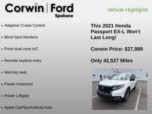 Used 2021 Honda Passport EX-L image 6
