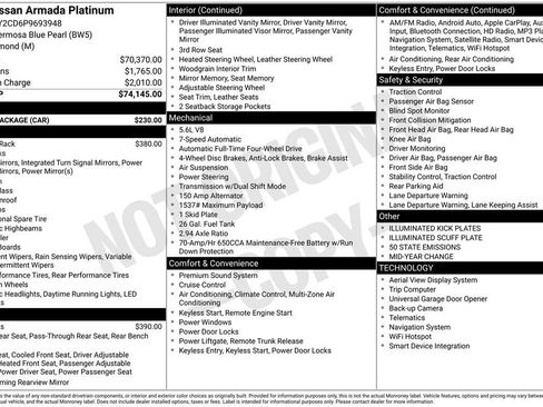 Certified 2023 Nissan Armada Platinum w/ Cargo Package image 4