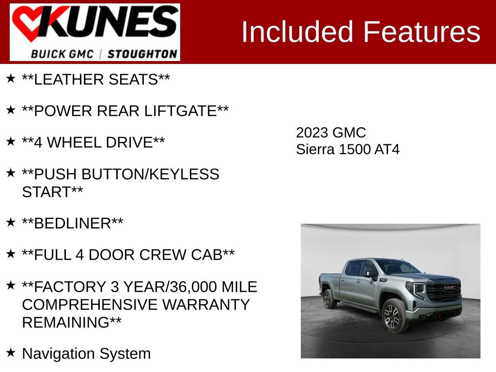 Used 2023 GMC Sierra 1500 AT4 w/ AT4 Preferred Package AWD/4WD image 3