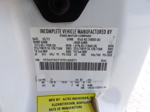 Used 2015 Ford F550 2WD Regular Cab Super Duty w/ Snow Plow Prep Package image 73