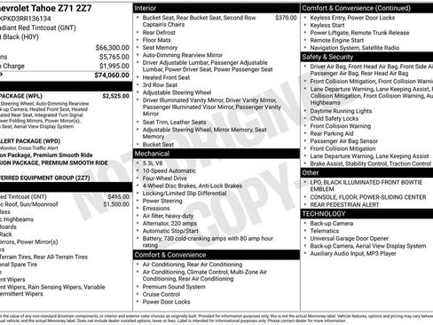 Certified 2024 Chevrolet Tahoe Z71 w/ Luxury Package AWD/4WD image 40