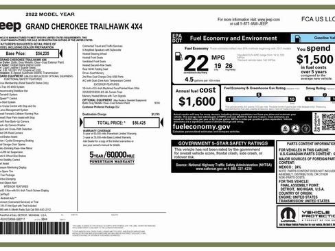 Certified 2022 Jeep Grand Cherokee Trailhawk image 4