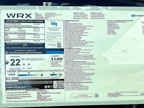 New 2025 Subaru WRX Premium image 19