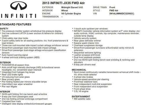 Used 2013 INFINITI JX35 FWD w/ Premium Pkg image 17
