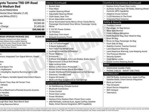 Used 2024 Toyota Tacoma TRD Off-Road w/ TRD Off Road Upgrade Package AWD/4WD image 2