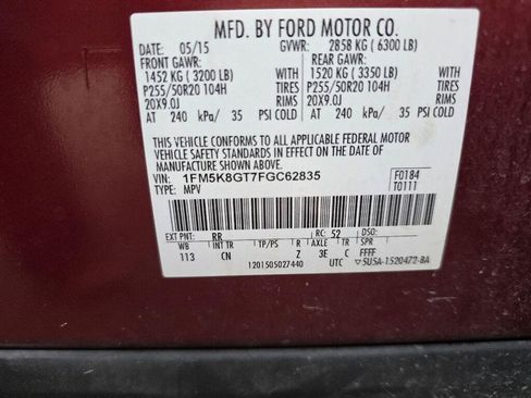 Used 2015 Ford Explorer Sport w/ Equipment Group 401A AWD/4WD image 6