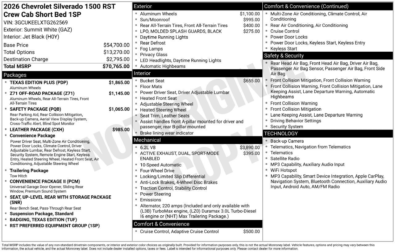 Used 2026 Chevrolet Silverado 1500 RST w/ Texas Edition Plus AWD/4WD image 30
