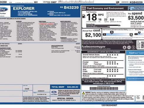 Used 2019 Ford Explorer Limited w/ Class III Trailer Tow Package image 19