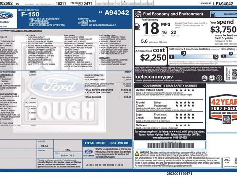 Used 2020 Ford F150 Platinum w/ Equipment Group 701A Luxury image 27