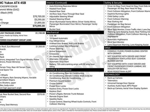 Used 2023 GMC Yukon AT4 w/ Technology Package image 4