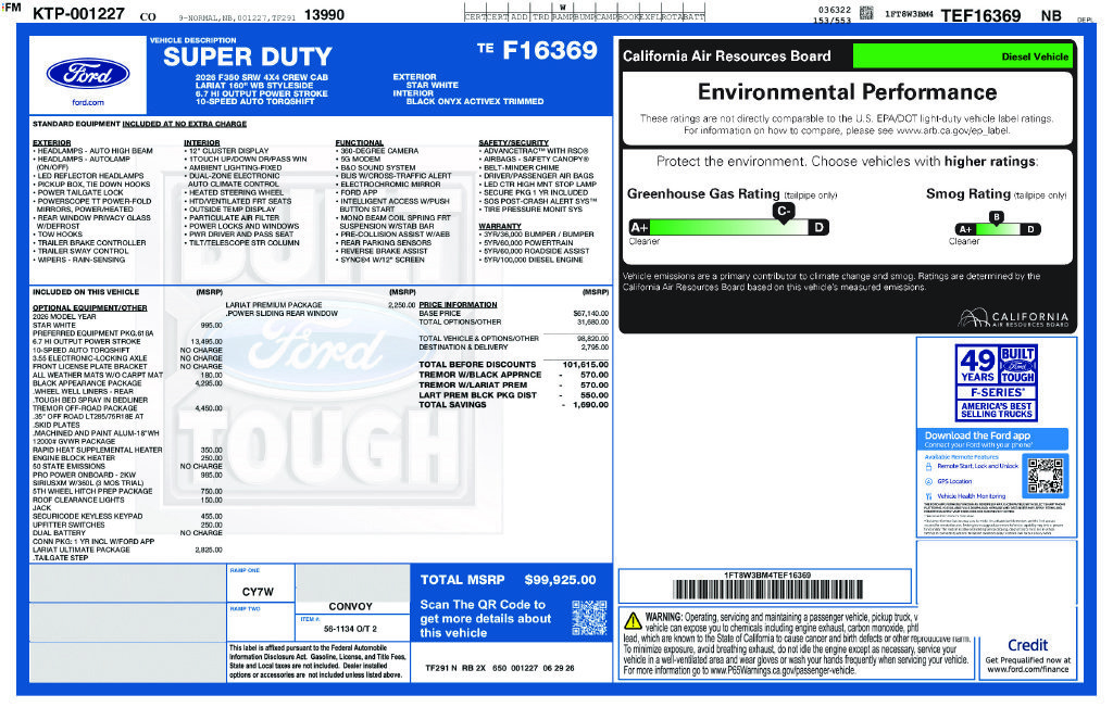 New 2026 Ford F350 Lariat w/ Tremor Off-Road Package AWD/4WD image 23