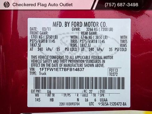 Used 2011 Ford F150 Lariat w/ Lariat Chrome Pkg image 48