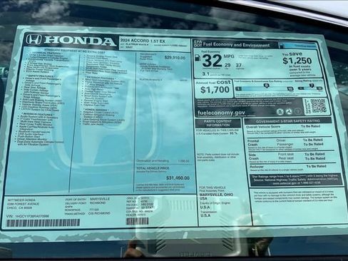 New 2024 Honda Accord EX image 14