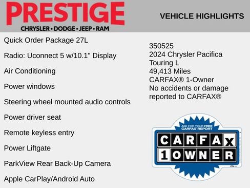 Used 2024 Chrysler Pacifica Touring-L image 2