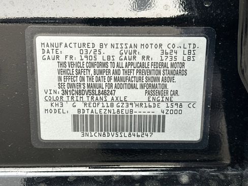 Certified 2025 Nissan Versa S w/ Trunk Package image 33