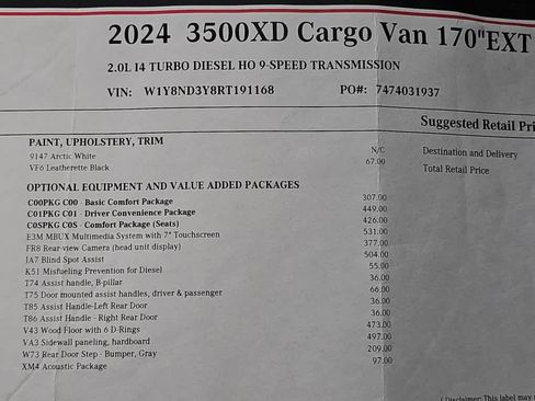 Used 2024 Mercedes-Benz Sprinter 3500 image 22