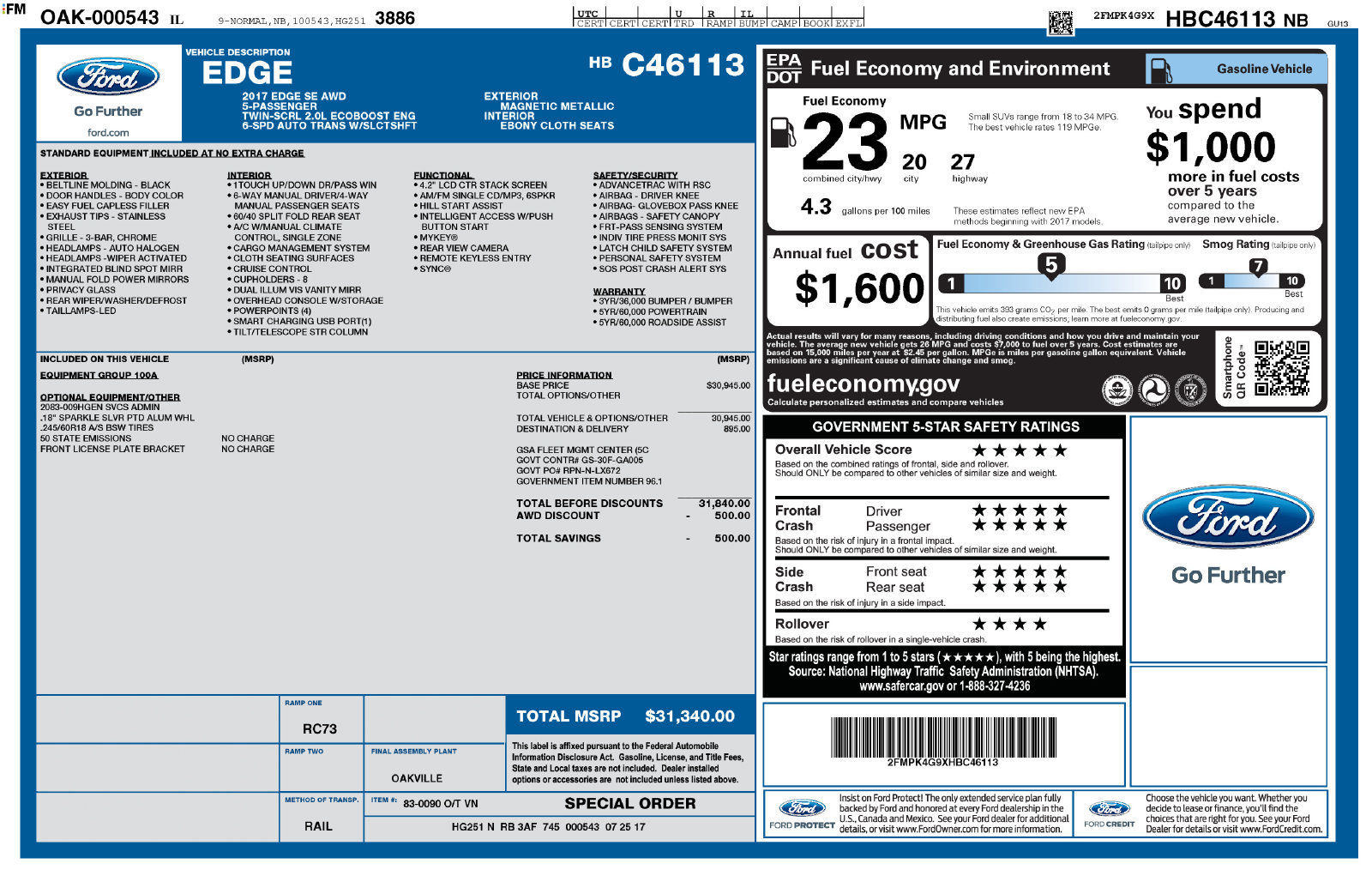 Used 2017 Ford Edge SE AWD/4WD image 1