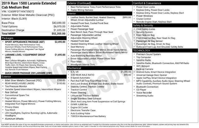 Used 2019 RAM 1500 Laramie w/ Sport Appearance Package AWD/4WD image 2
