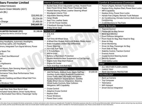 Used 2026 Subaru Forester Limited w/ Premium/Limited Package AWD/4WD image 33