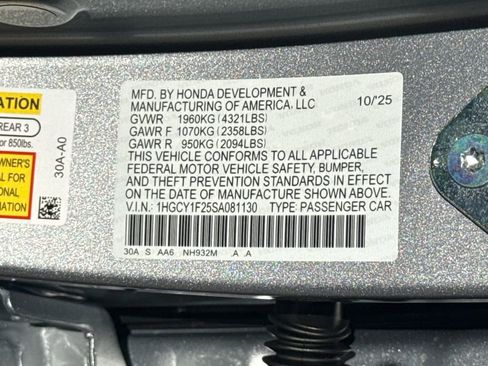 New 2025 Honda Accord LX image 28