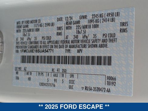 New 2025 Ford Escape SE image 30