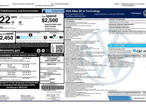 Used 2024 Volkswagen Atlas SE AWD/4WD image 4