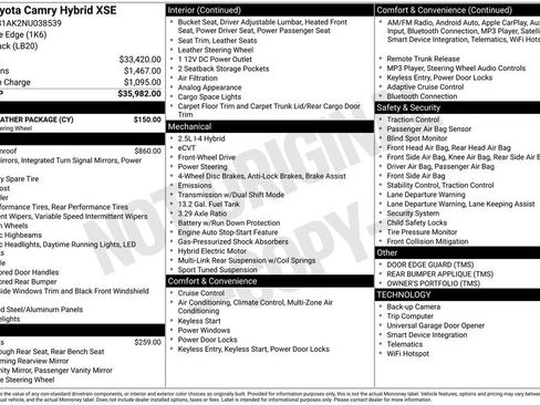 Used 2022 Toyota Camry XSE w/ Cold Weather Package image 23