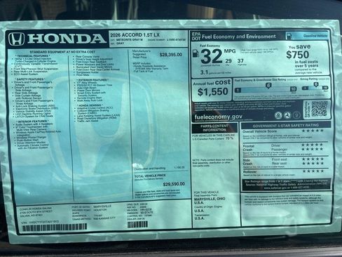 Used 2026 Honda Accord LX image 22
