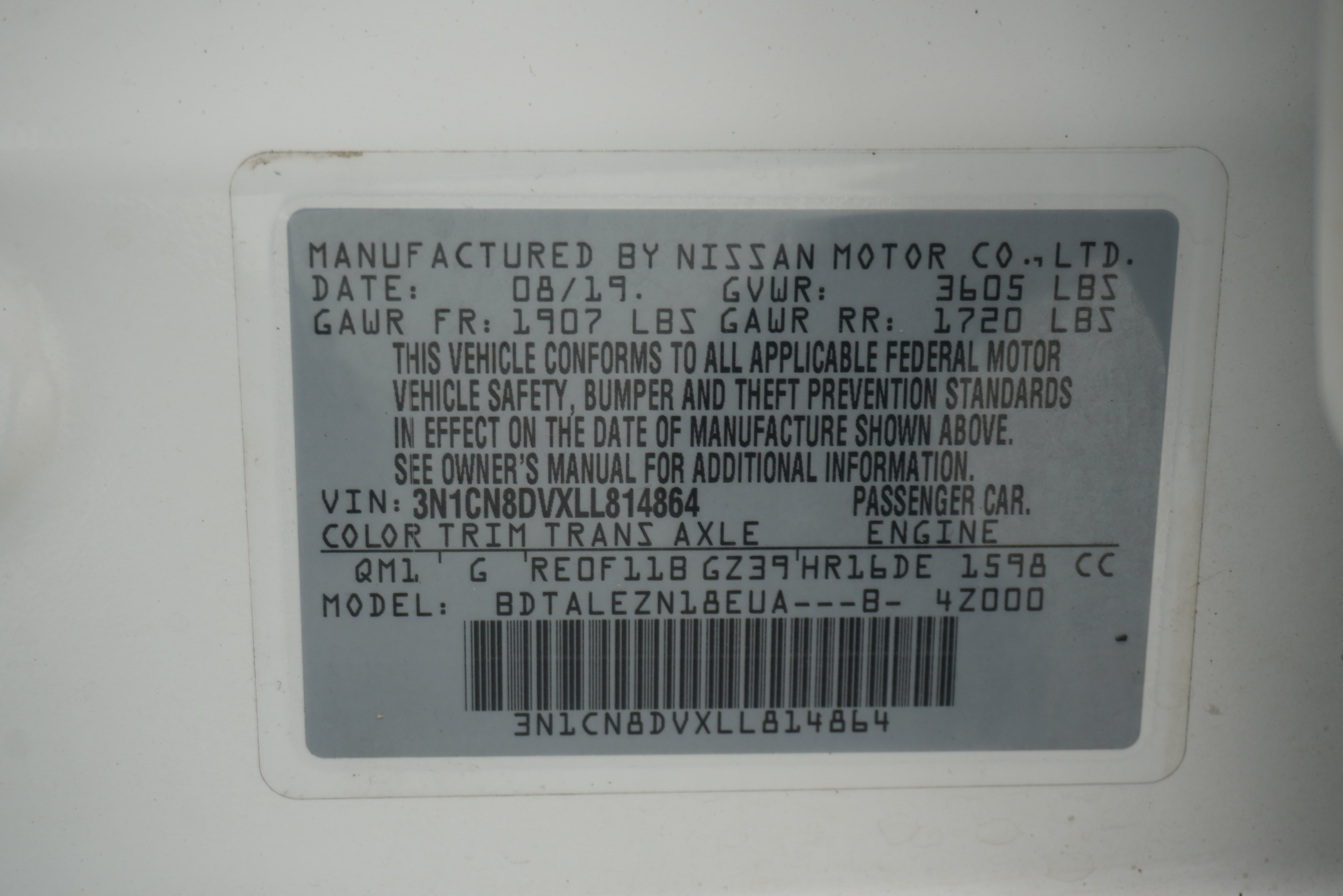 Used 2020 Nissan Versa S FWD image 26