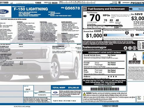 Used 2023 Ford F150 Lightning Lariat w/ Equipment Group 511A High image 4