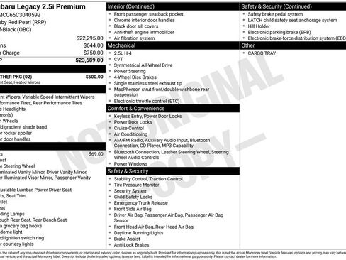 Used 2012 Subaru Legacy 2.5i Premium w/ All-Weather Pkg image 4