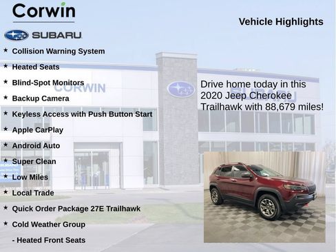 Used 2020 Jeep Cherokee Trailhawk w/ Cold Weather Group AWD/4WD image 6